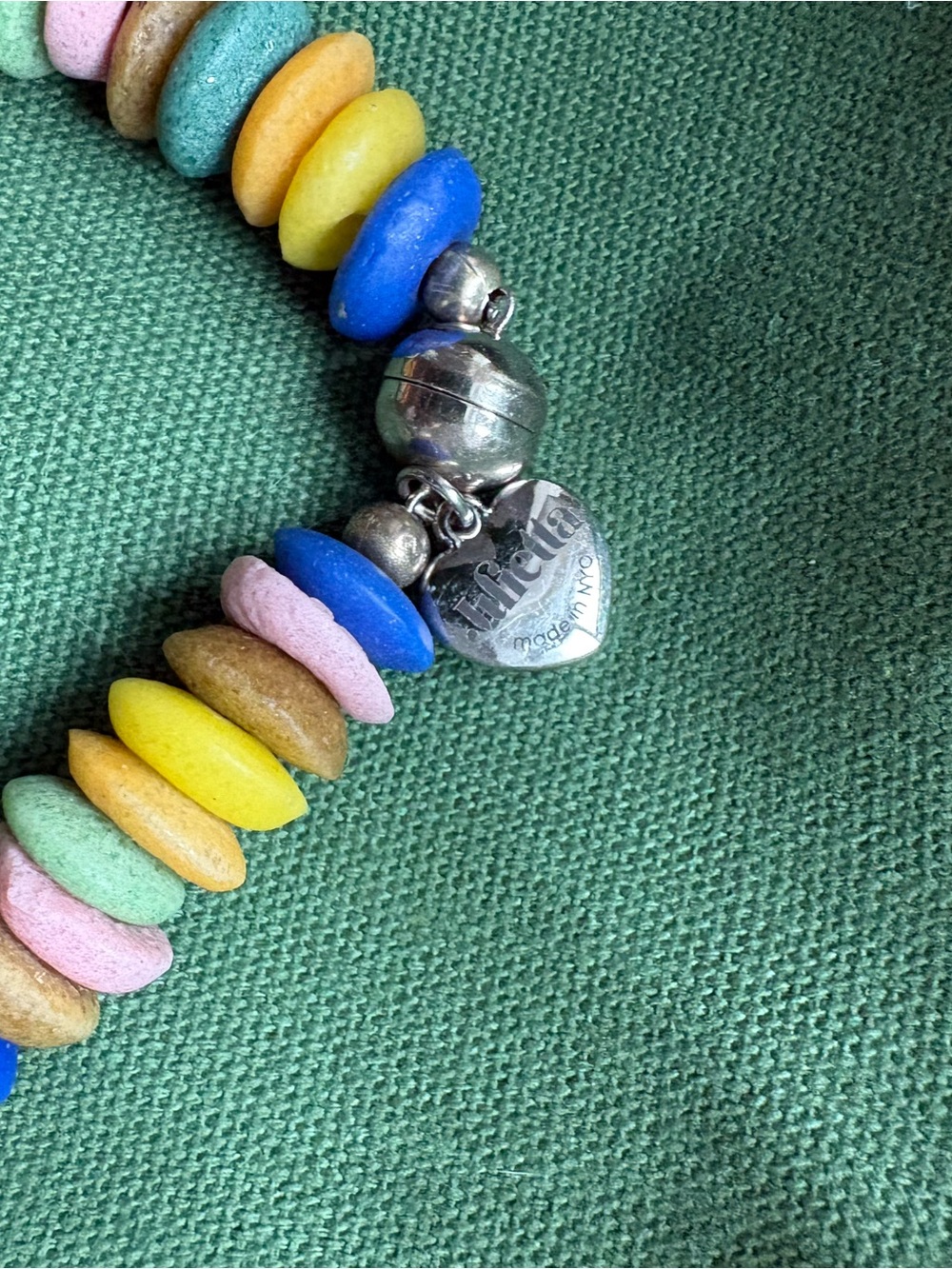 Multicolor Bead Necklace with Natural Shell Pendant-JULIETTA - Picture 4 of 7